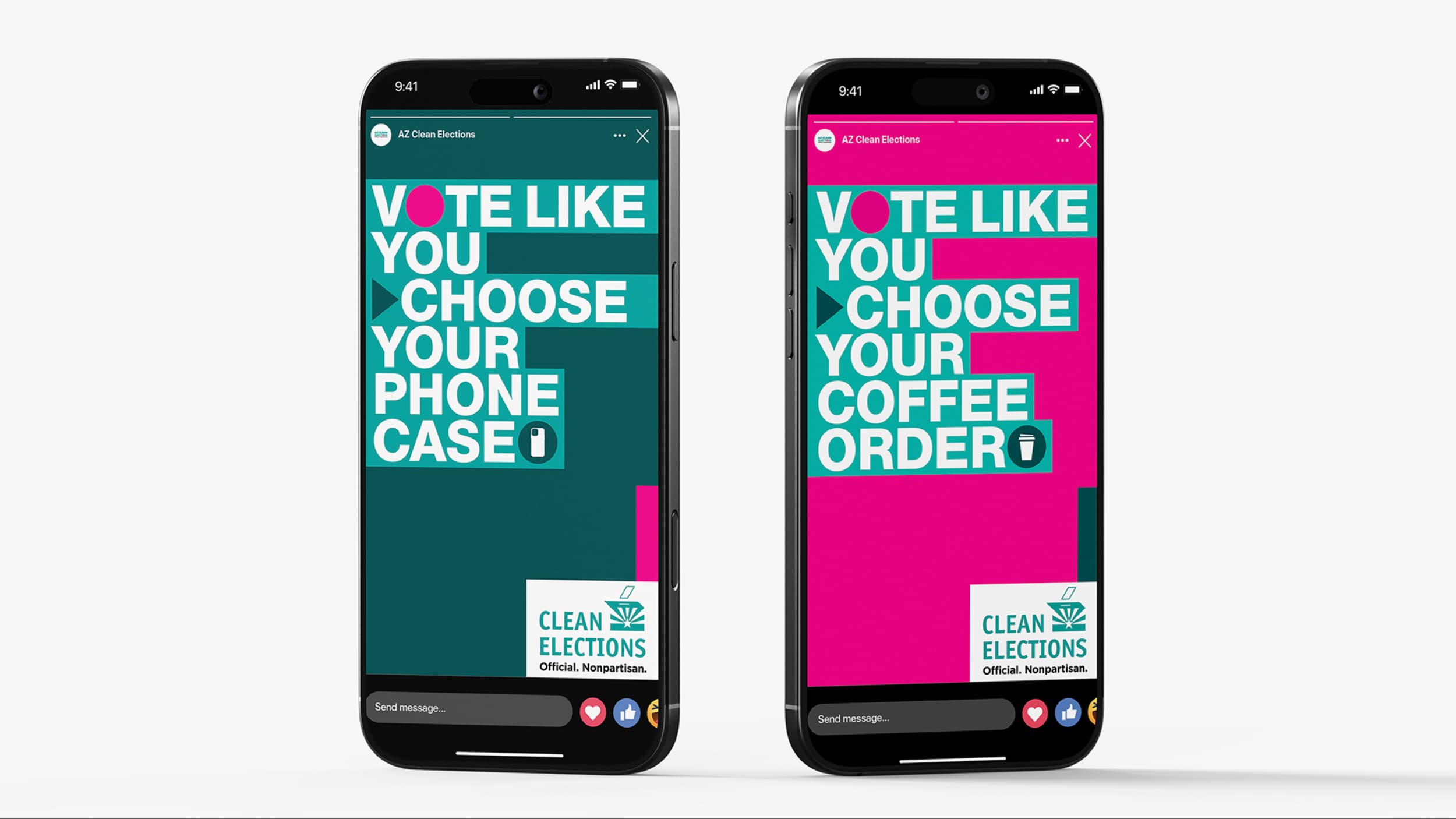 Clean Elections 2026 social media mockup on mobile